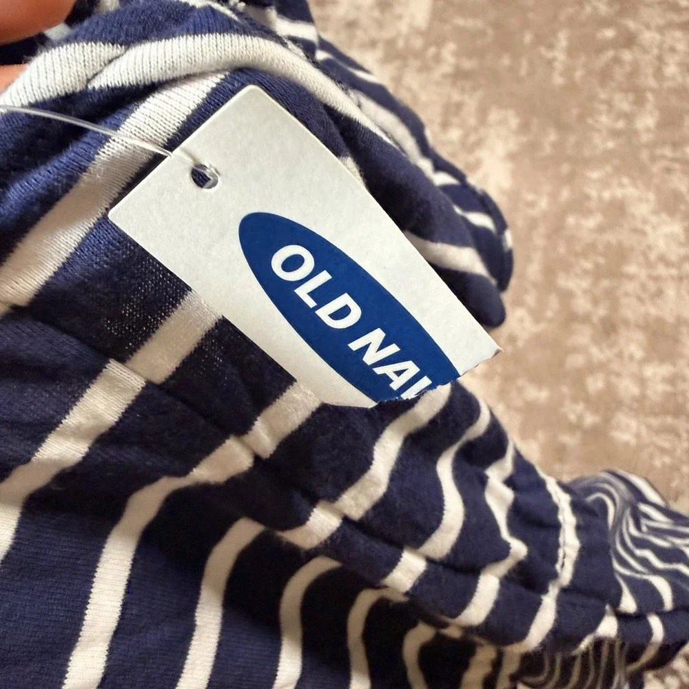 Old‎ Navy 2T Girls Toddler Sleeveless Striped Romper Blue Shorts NWT